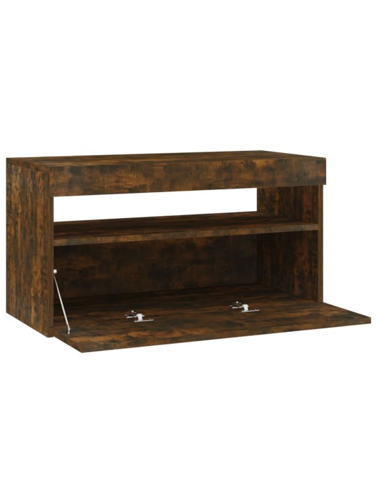 TV skříňka s LED osvětlením kouřový dub 75 x 35 x 40 cm