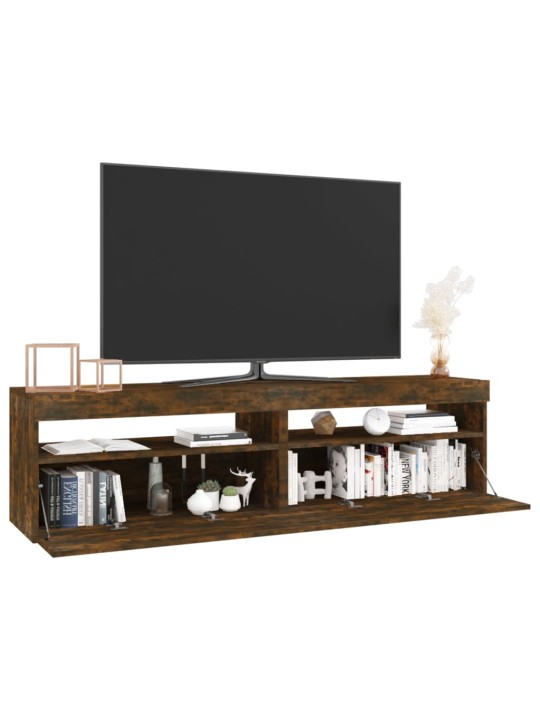 TV skříňky s LED osvětlením 2 ks kouřový dub 75 x 35 x 40 cm