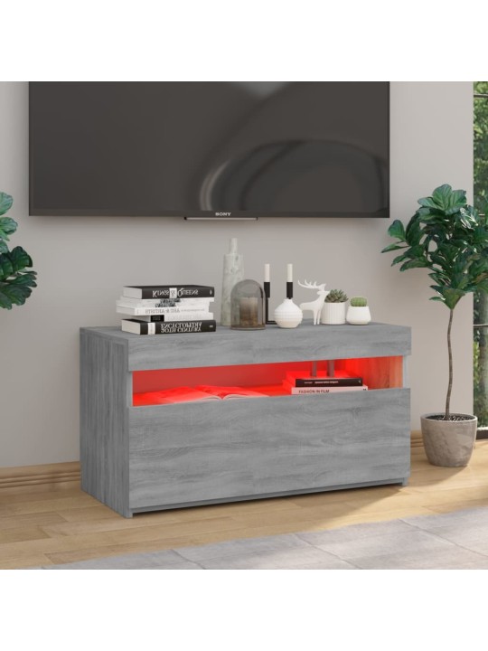 TV skříňka s LED osvětlením šedá sonoma 75 x 35 x 40 cm
