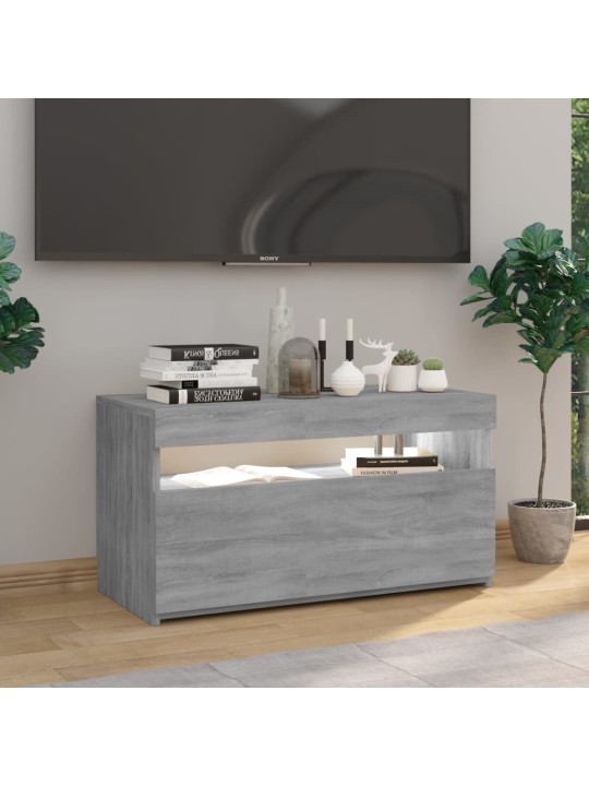 TV skříňka s LED osvětlením šedá sonoma 75 x 35 x 40 cm