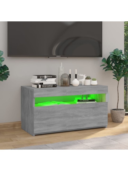 TV skříňka s LED osvětlením šedá sonoma 75 x 35 x 40 cm