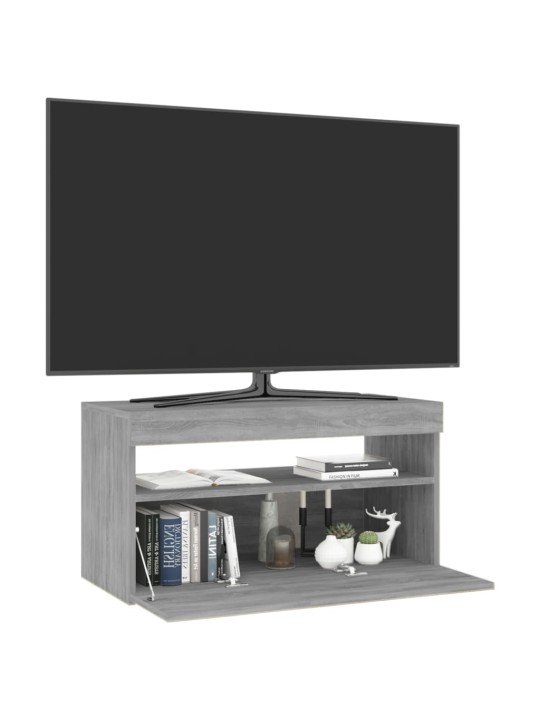 TV skříňka s LED osvětlením šedá sonoma 75 x 35 x 40 cm