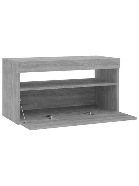 TV skříňka s LED osvětlením šedá sonoma 75 x 35 x 40 cm