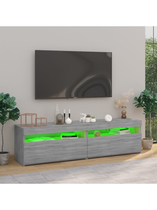 TV skříňky s LED osvětlením 2 ks šedé sonoma 75 x 35 x 40 cm