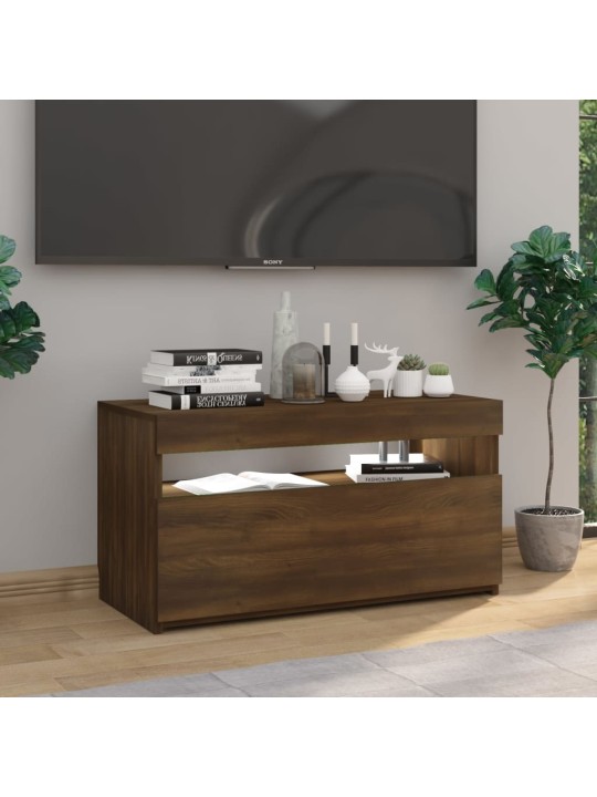TV skříňka s LED osvětlením hnědý dub 75 x 35 x 40 cm