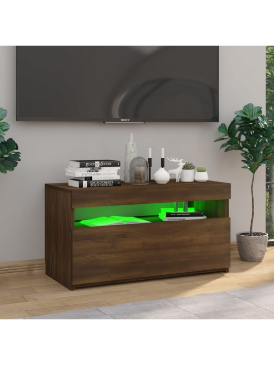 TV skříňka s LED osvětlením hnědý dub 75 x 35 x 40 cm