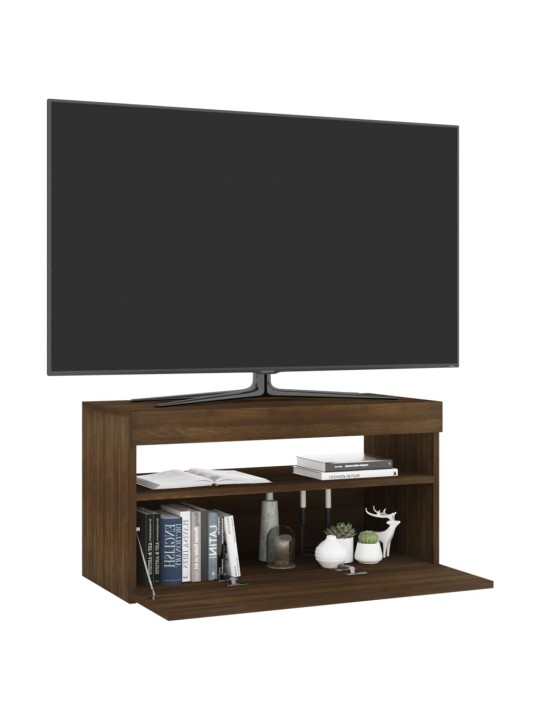 TV skříňka s LED osvětlením hnědý dub 75 x 35 x 40 cm