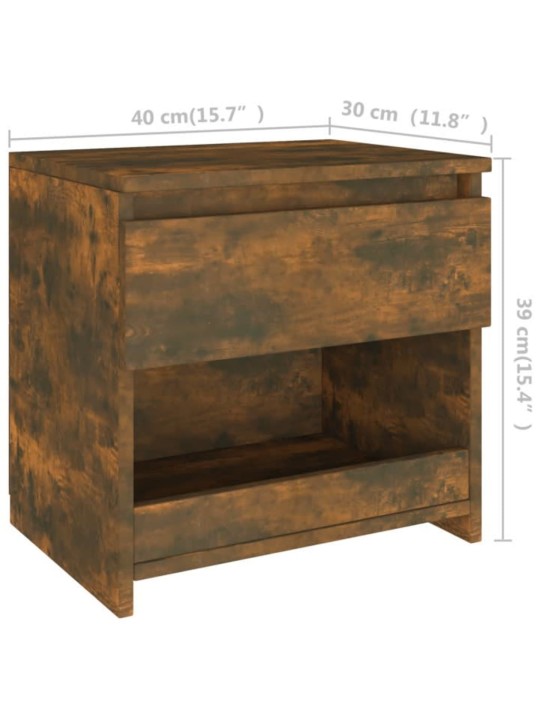 Noční stolky 2 ks kouřový dub 40 x 30 x 39 cm kompozitní dřevo