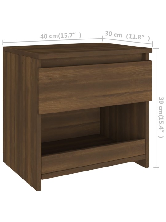 Noční stolky 2 ks hnědý dub 40 x 30 x 39 cm kompozitní dřevo