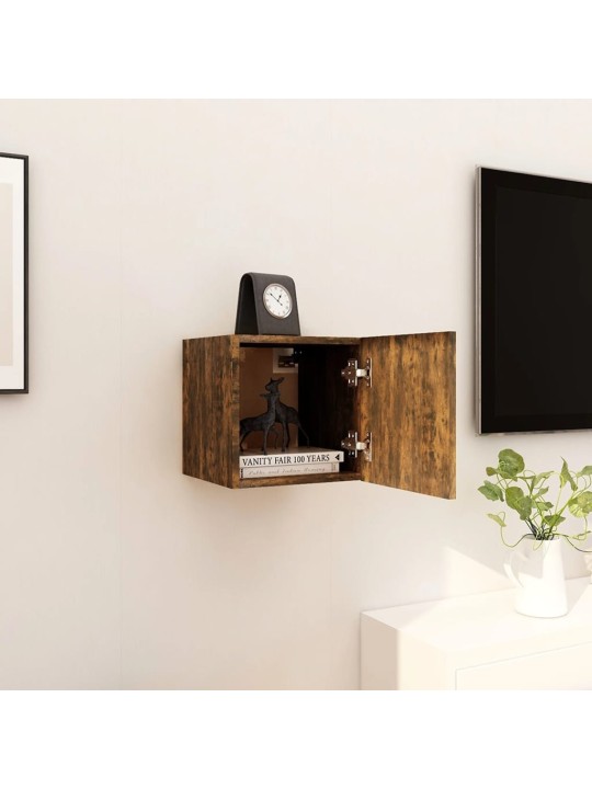 Nástěnná TV skříňka kouřový dub 30,5 x 30 x 30 cm