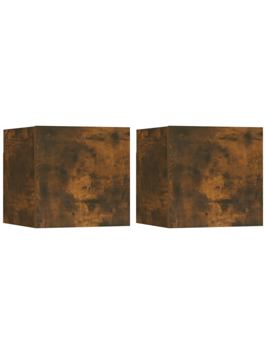 Nástěnné TV skříňky 2 ks kouřový dub 30,5 x 30 x 30 cm