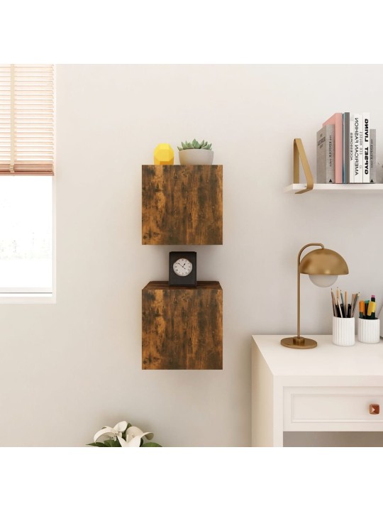 Nástěnné TV skříňky 2 ks kouřový dub 30,5 x 30 x 30 cm
