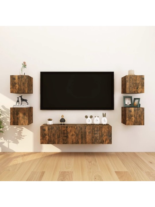 Nástěnné TV skříňky 2 ks kouřový dub 30,5 x 30 x 30 cm