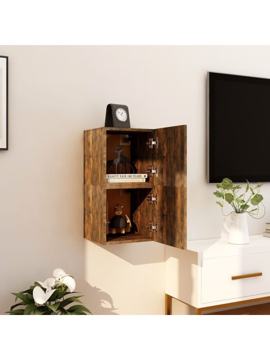 Nástěnné TV skříňky 2 ks kouřový dub 30,5 x 30 x 30 cm