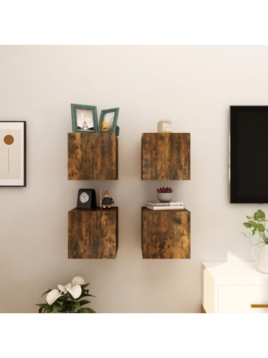 Nástěnné TV skříňky 2 ks kouřový dub 30,5 x 30 x 30 cm