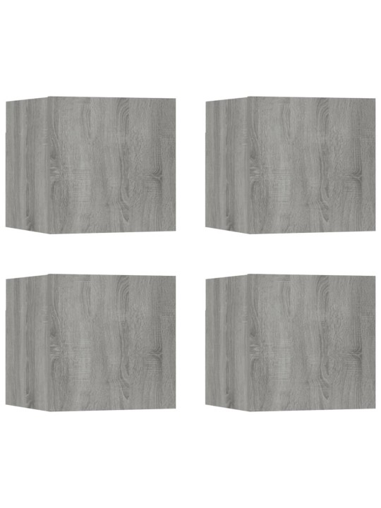 Nástěnné TV skříňky 4 ks šedé sonoma 30,5 x 30 x 30 cm