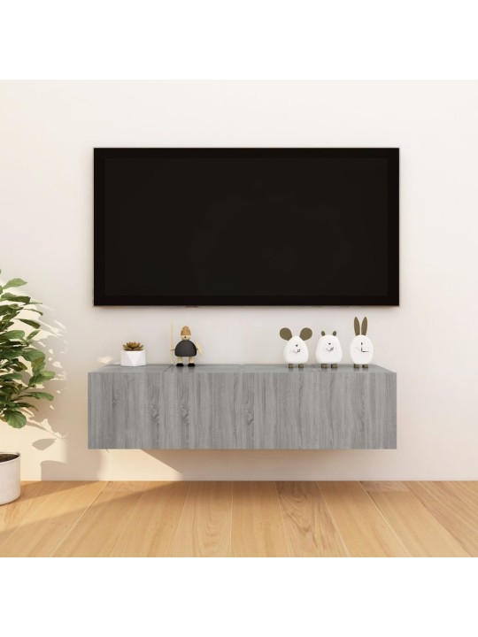 Nástěnné TV skříňky 4 ks šedé sonoma 30,5 x 30 x 30 cm