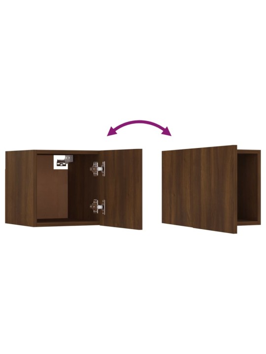 Nástěnné TV skříňky 2 ks hnědý dub 30,5 x 30 x 30 cm