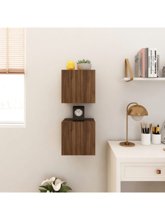 Nástěnné TV skříňky 2 ks hnědý dub 30,5 x 30 x 30 cm