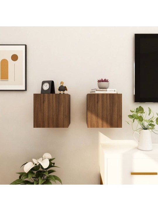Nástěnné TV skříňky 2 ks hnědý dub 30,5 x 30 x 30 cm