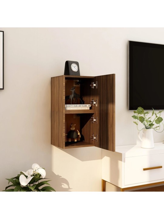 Nástěnné TV skříňky 2 ks hnědý dub 30,5 x 30 x 30 cm