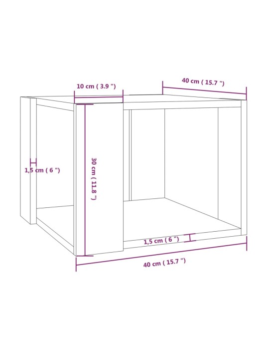 Konferenční stolek kouřový dub 40 x 40 x 30 cm kompozitní dřevo