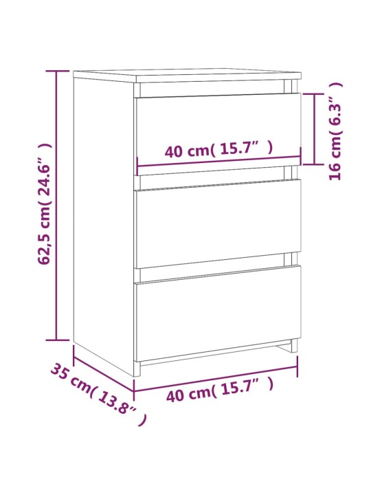 Noční stolky 2 ks kouřový dub 40x35x62,5 cm kompozitní dřevo