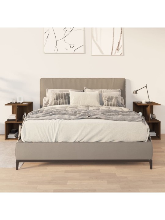 Noční stolky 2 ks hnědý dub 35 x 35 x 55 cm kompozitní dřevo