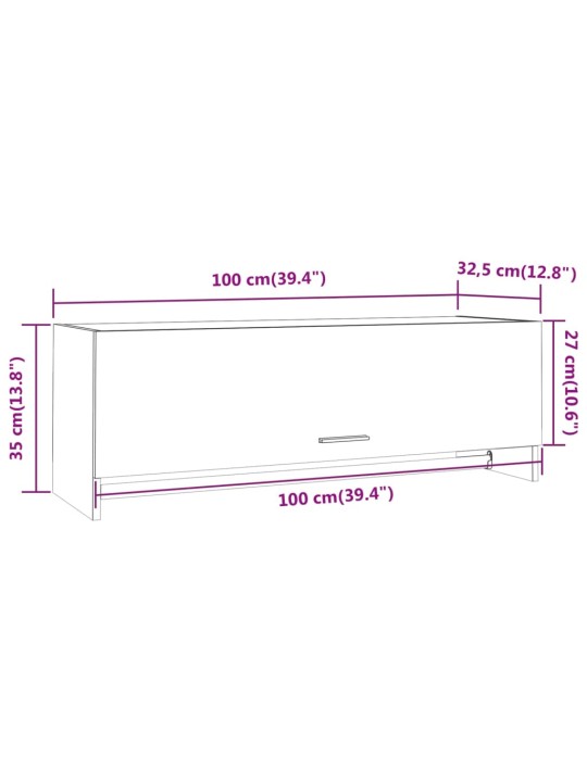 Šatní skříň kouřový dub 100 x 32,5 x 35 cm kompozitní dřevo