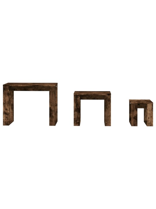 Hnízdové stolky 3 ks kouřový dub kompozitní dřevo