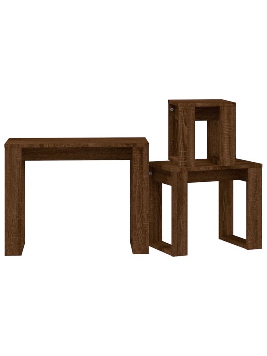 Hnízdové stolky 3 ks hnědý dub kompozitní dřevo