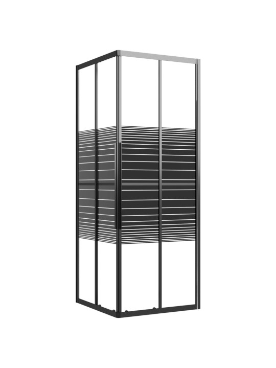 Sprchový kout s pruhovaným vzorem ESG 80 x 80 x 180 cm černý