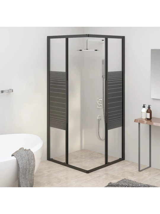 Sprchový kout s pruhovaným vzorem ESG 80 x 80 x 180 cm černý
