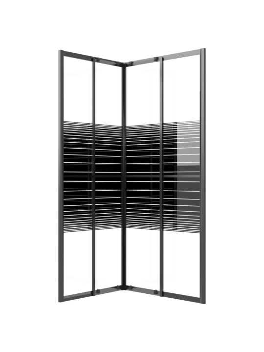 Sprchový kout s pruhovaným vzorem ESG 90 x 70 x 180 cm černý