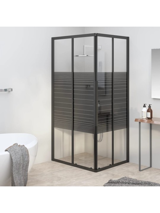 Sprchový kout s pruhovaným vzorem ESG 90 x 70 x 180 cm černý