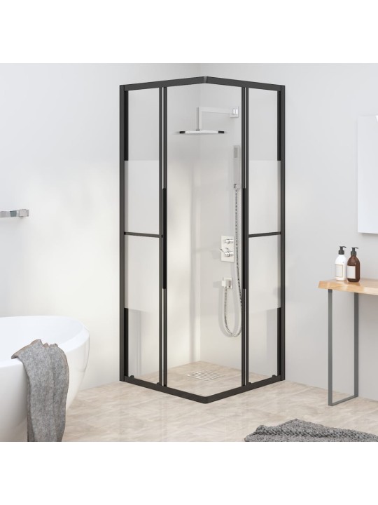Sprchový kout napůl mléčné ESG 70 x 70 x 180 cm černý