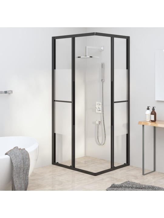 Sprchový kout napůl mléčné ESG 90 x 70 x 180 cm černý