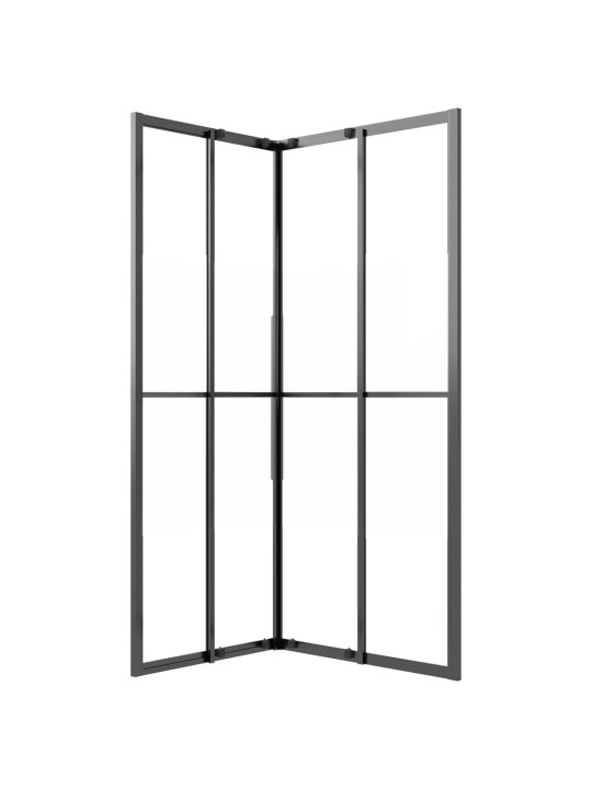 Sprchový kout napůl mléčné ESG 90 x 70 x 180 cm černý