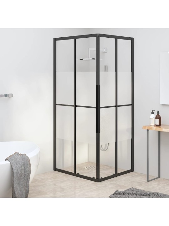 Sprchový kout napůl mléčné ESG 90 x 70 x 180 cm černý
