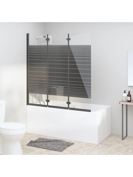 Skládací sprchová zástěna 3 panely 130 x 130 cm ESG černá