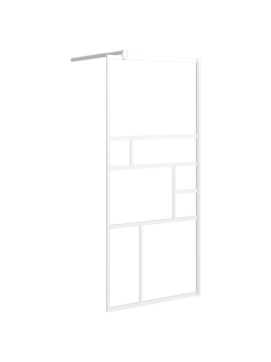 Zástěna do průchozí sprchy 90 x 195 cm esg sklo bílá