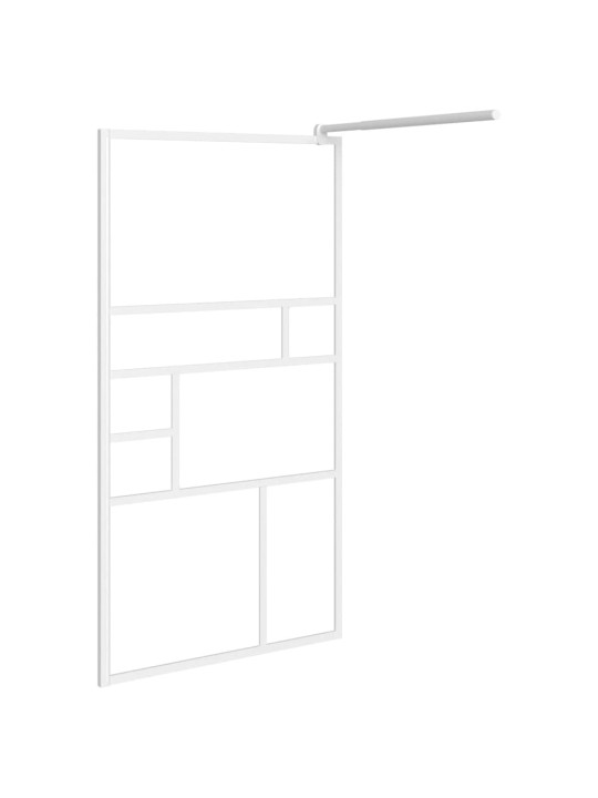 Zástěna do průchozí sprchy 90 x 195 cm esg sklo bílá