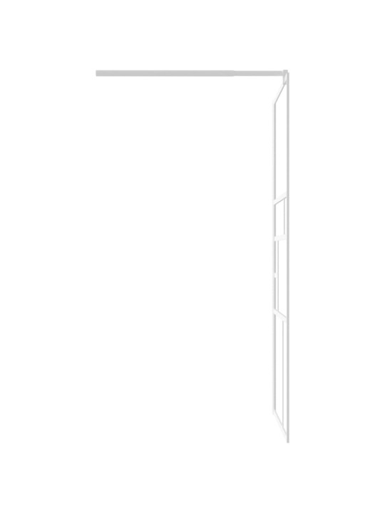 Zástěna do průchozí sprchy 90 x 195 cm esg sklo bílá