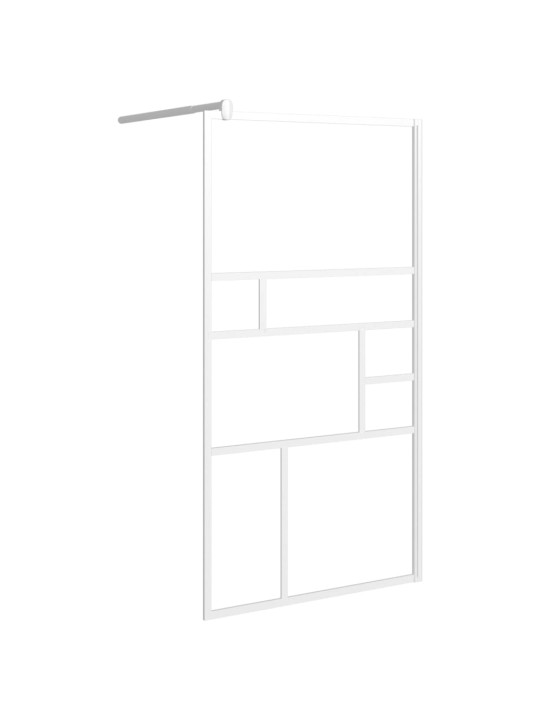 Zástěna do průchozí sprchy 115 x 195 cm esg sklo bílá