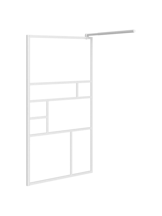 Zástěna do průchozí sprchy 115 x 195 cm esg sklo bílá
