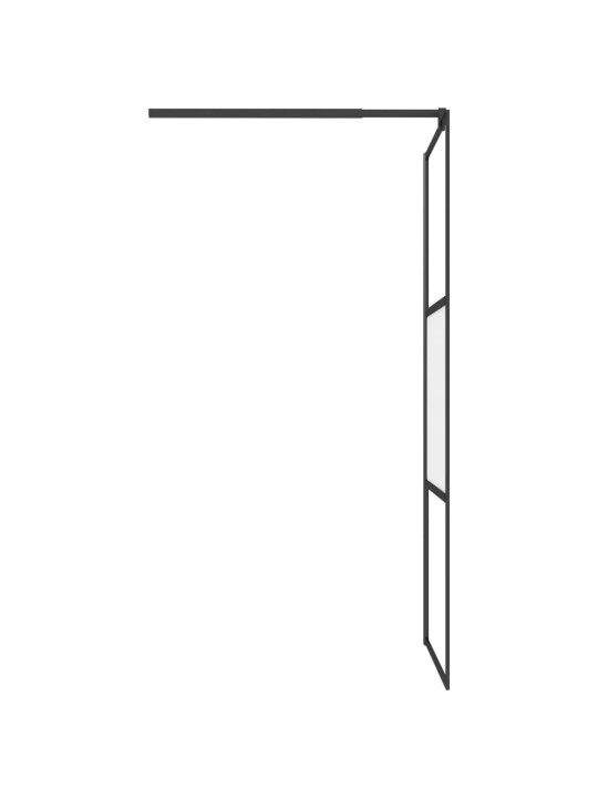 Zástěna do průchozí sprchy 80x195cm napůl mléčné esg sklo černá
