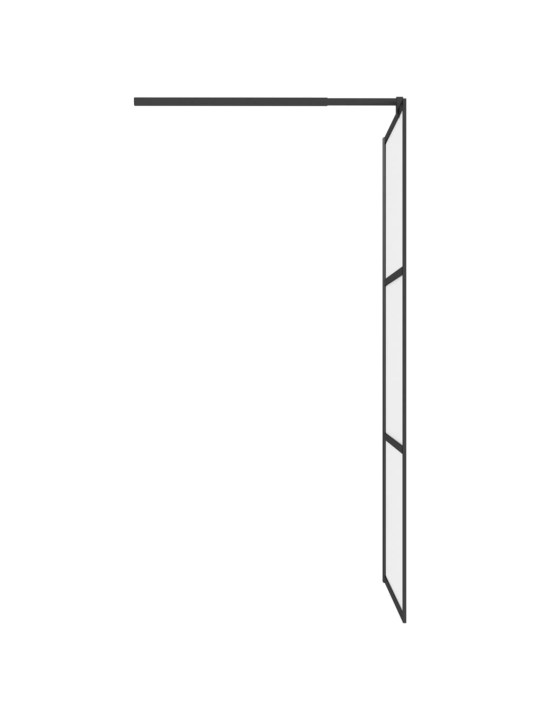 Zástěna do průchozí sprchy 90 x 195 cm mléčné ESG sklo černá