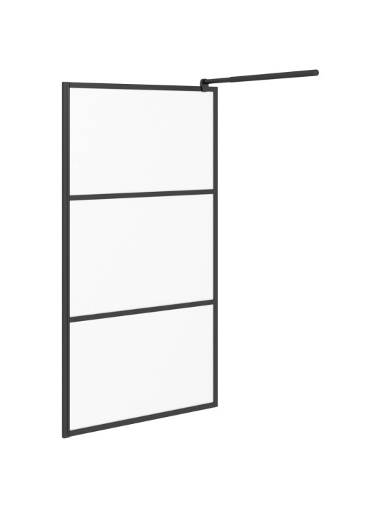 Zástěna do průchozí sprchy 100 x 195 cm mléčné ESG sklo černá
