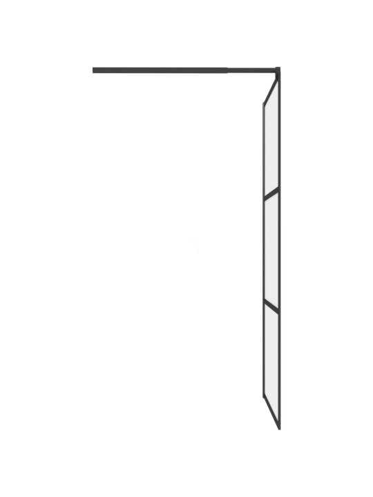 Zástěna do průchozí sprchy 100 x 195 cm mléčné ESG sklo černá