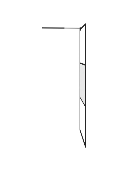 Zástěna do průchozí sprchy 115 x 195 cm mléčné ESG sklo černá